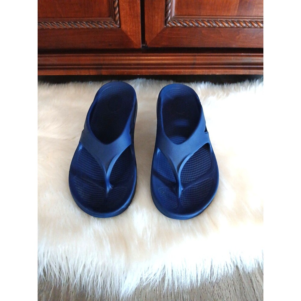 OOFOS OOriginal Recovery Sandals Men's Size 12 Comfort Shoes Navy Blue